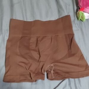 Brown High-Waisted Shorts